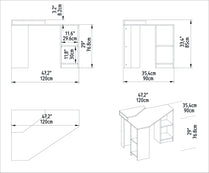 Study Desk Floating - White-FLO47CD02 White 134 X 96 X 11 by DECOROTIKA | Souqify