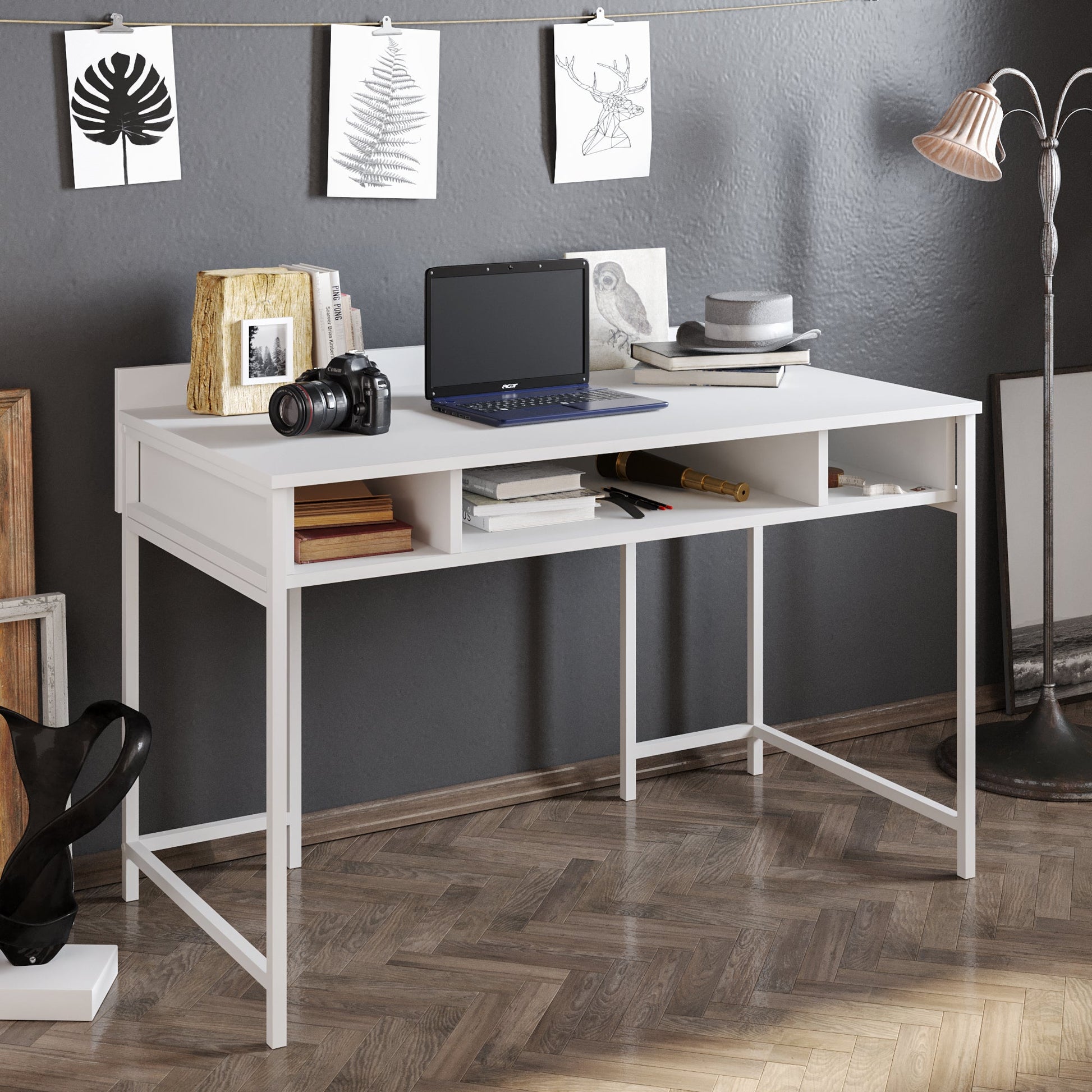 Study Desk Tümata - White-TMT47CD02 White 136 X 66 X 18 by DECOROTIKA | Souqify