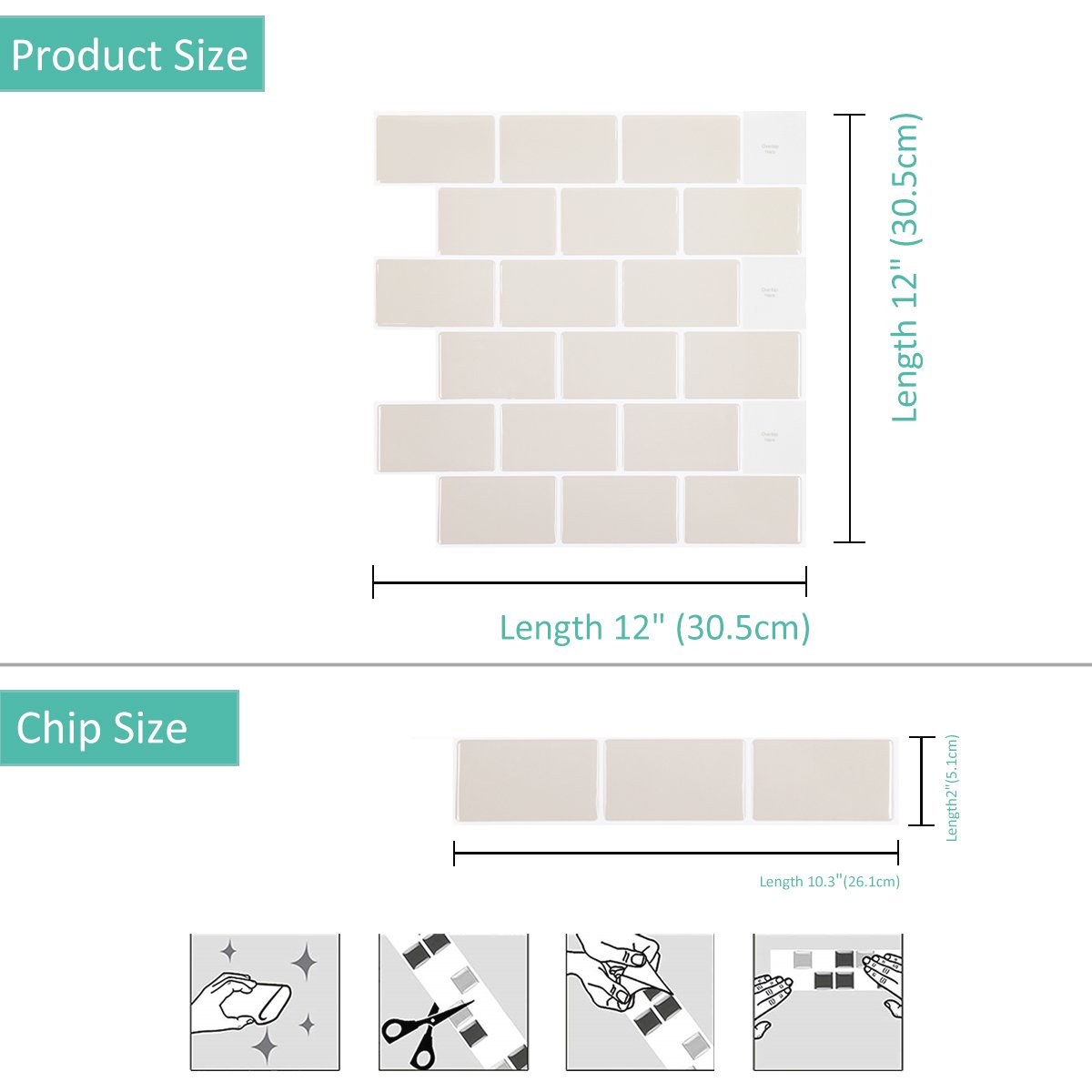 Subway Apricot Color Vinyl Tiles T80028 by Vivid Tiles | Souqify