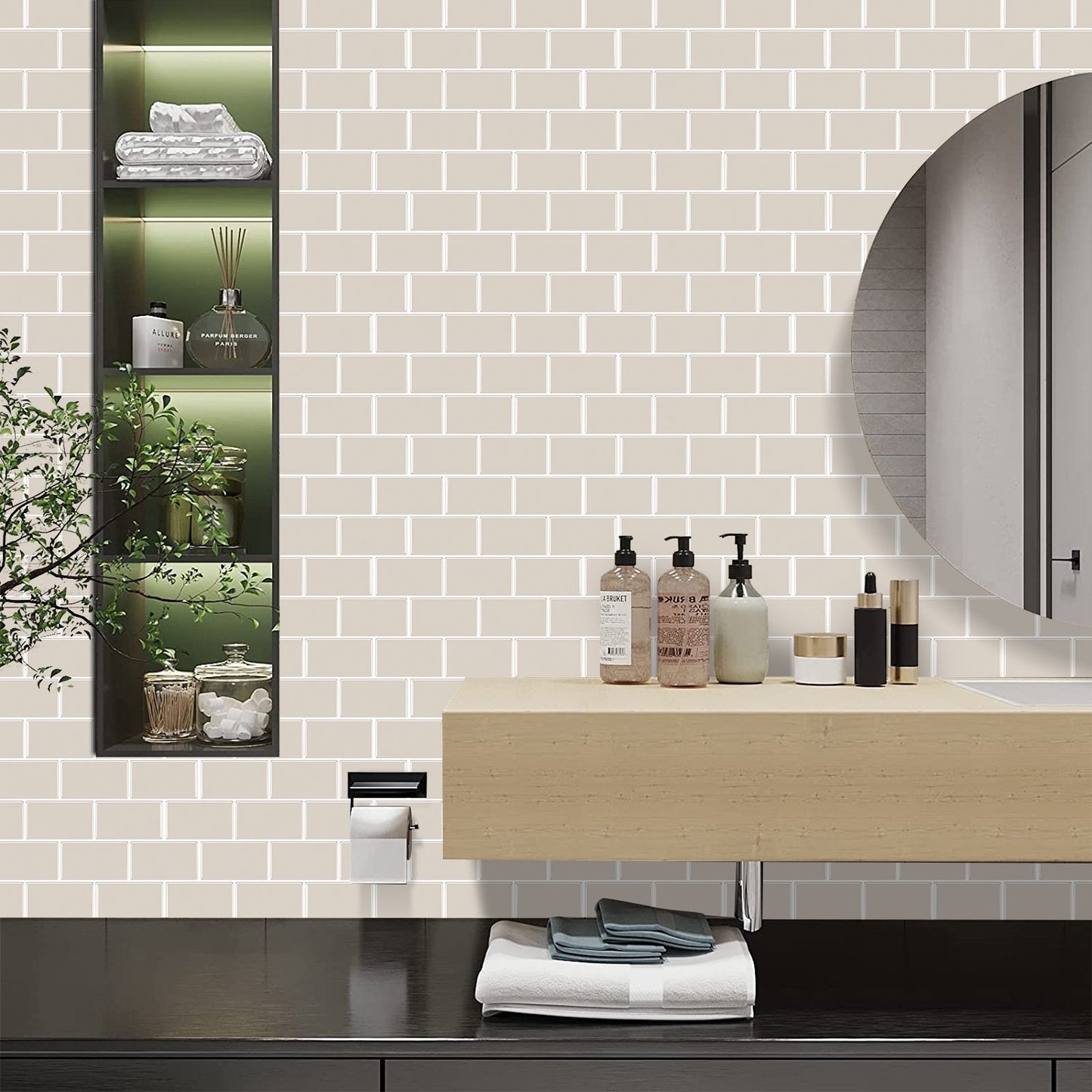 Subway Apricot Color Vinyl Tiles T80028 by Vivid Tiles | Souqify