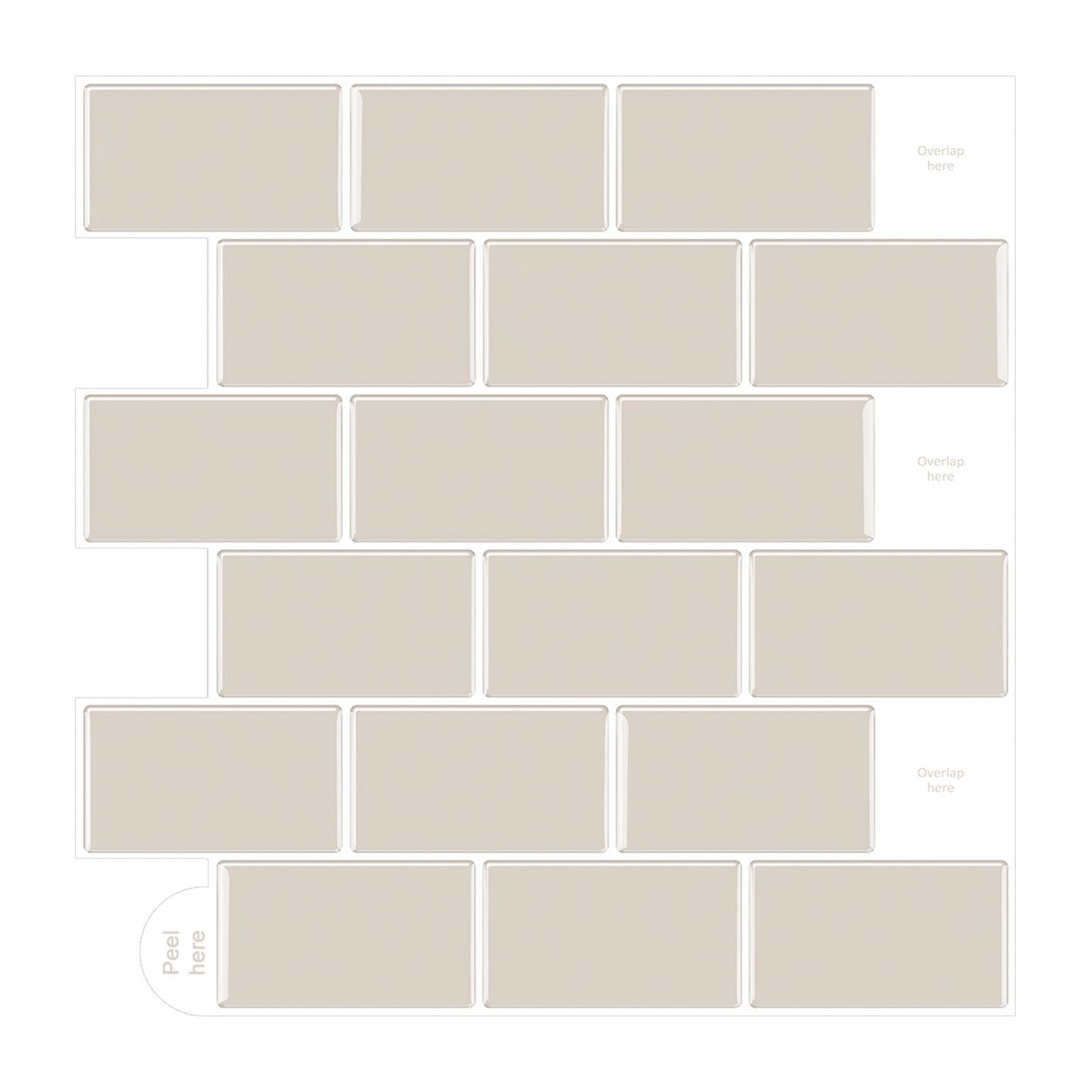 Subway Apricot Color Vinyl Tiles T80028 by Vivid Tiles | Souqify
