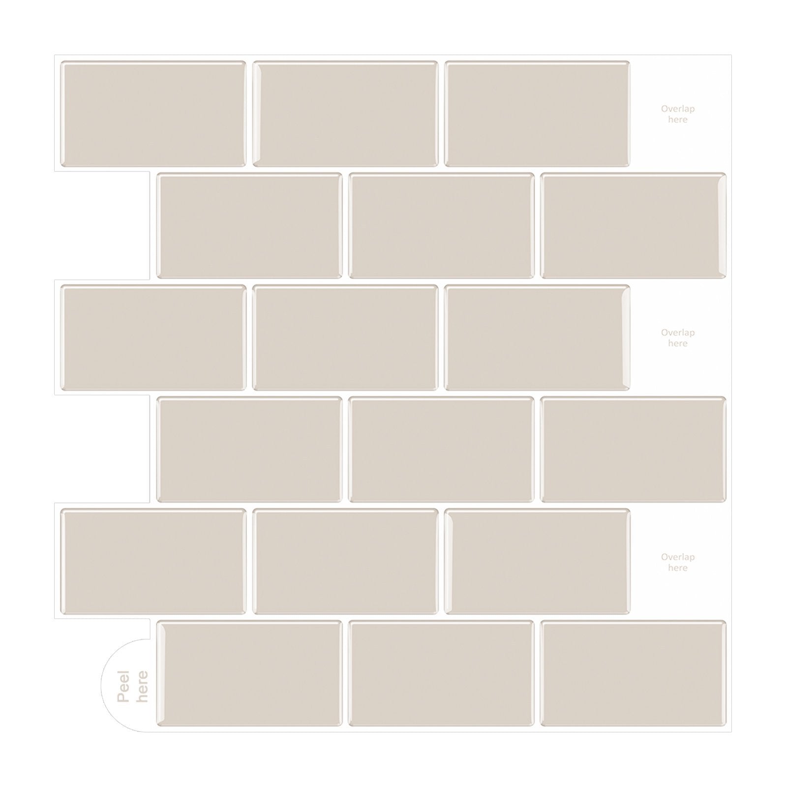 Subway Apricot Color Vinyl Tiles T80028 by Vivid Tiles | Souqify