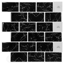 Subway Black Marble Vinyl Tiles T80087 by Vivid Tiles | Souqify