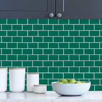 Subway Dark Green Color Vinyl Tiles T80044 by Vivid Tiles | Souqify