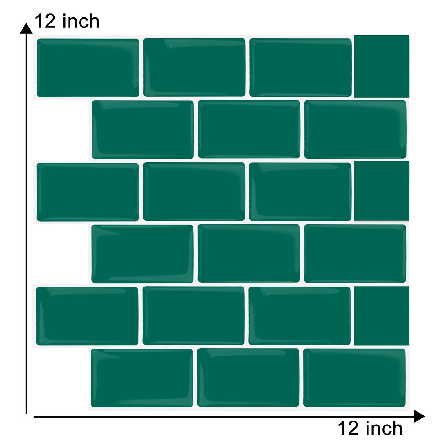 Subway Dark Green Color Vinyl Tiles T80044 by Vivid Tiles | Souqify
