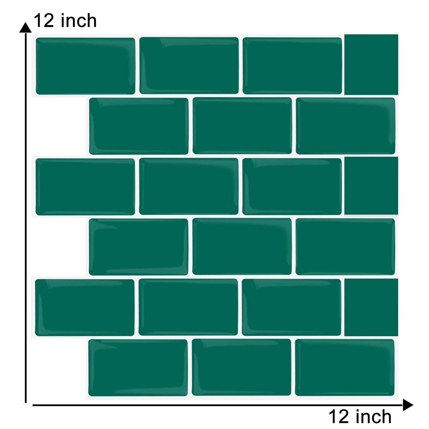 Subway Dark Green Color Vinyl Tiles T80044 by Vivid Tiles | Souqify