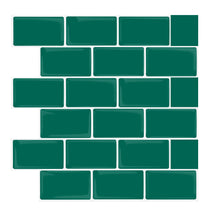 Subway Dark Green Color Vinyl Tiles T80044 by Vivid Tiles | Souqify