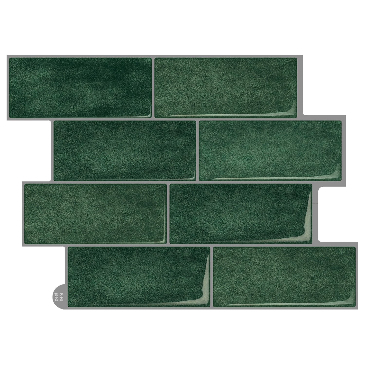 Subway Dark Green Color Vinyl Tiles T80751 by Vivid Tiles | Souqify