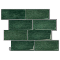 Subway Dark Green Color Vinyl Tiles T80751 by Vivid Tiles | Souqify