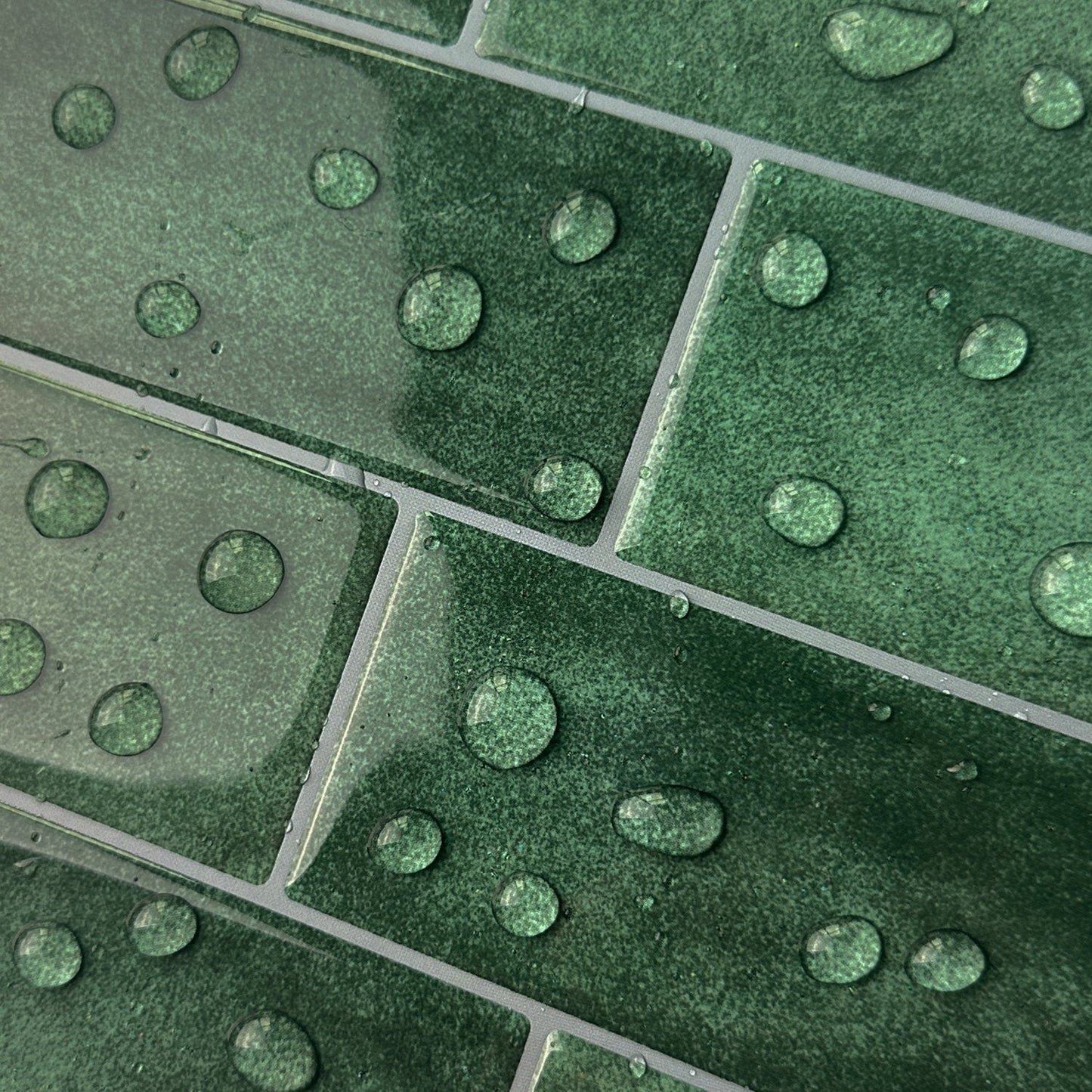 Subway Dark Green Color Vinyl Tiles T80751 by Vivid Tiles | Souqify