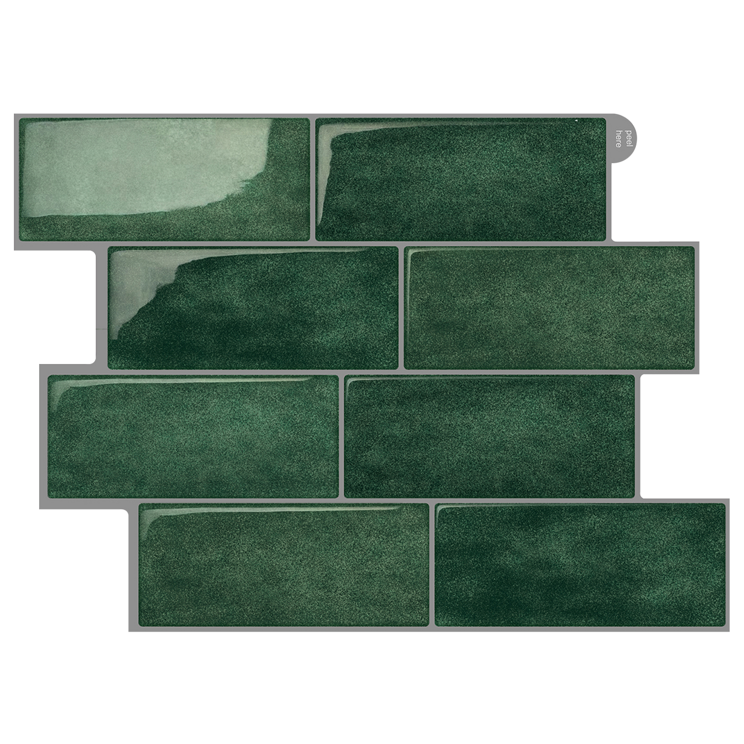 Subway Dark Green Color Vinyl Tiles T80751 by Vivid Tiles | Souqify