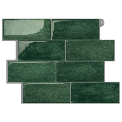 Subway Dark Green Color Vinyl Tiles T80751 by Vivid Tiles | Souqify