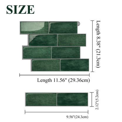 Subway Dark Green Color Vinyl Tiles T80751 by Vivid Tiles | Souqify