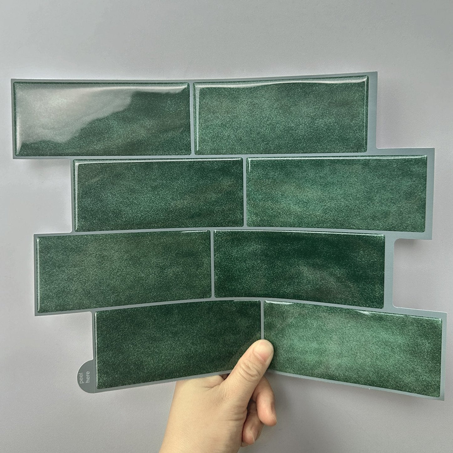 Subway Dark Green Color Vinyl Tiles T80751 by Vivid Tiles | Souqify