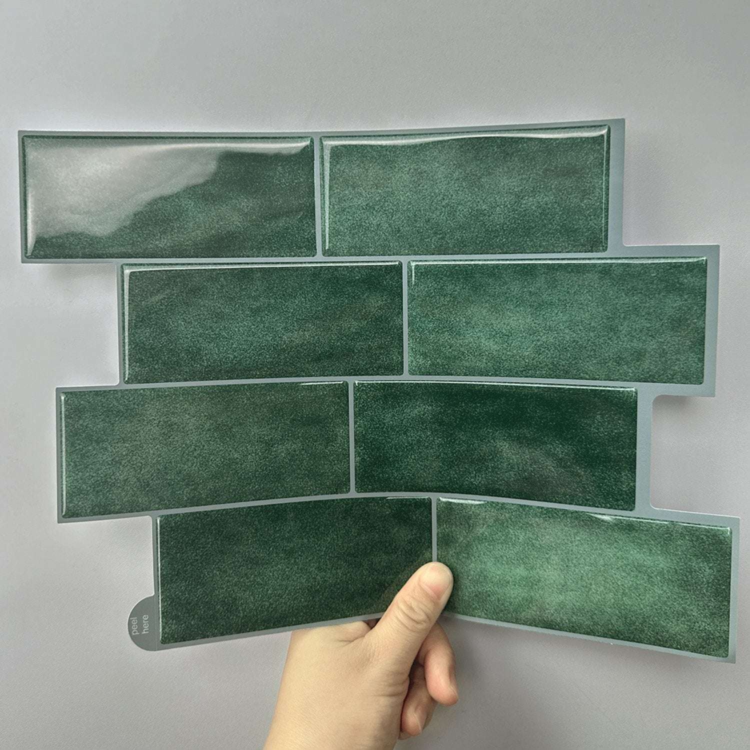 Subway Dark Green Color Vinyl Tiles T80751 by Vivid Tiles | Souqify
