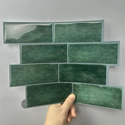Subway Dark Green Color Vinyl Tiles T80751 by Vivid Tiles | Souqify