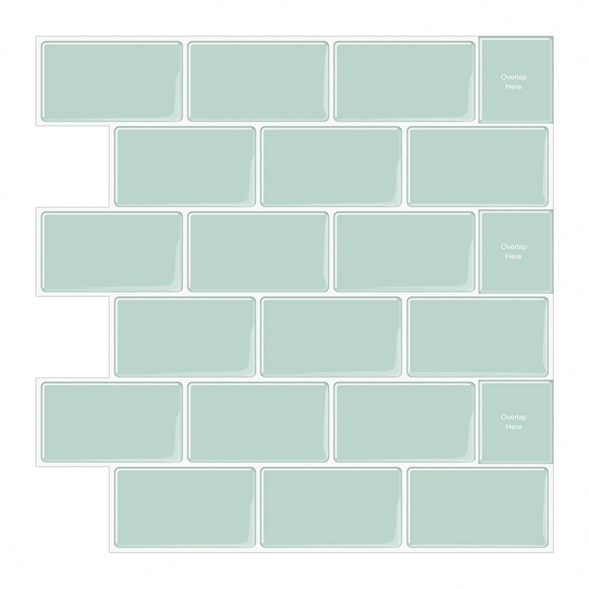 Subway Green Color Vinyl Tiles T80009 by Vivid Tiles | Souqify