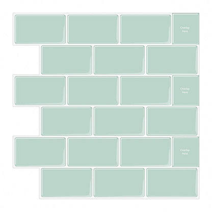 Subway Green Color Vinyl Tiles T80009 by Vivid Tiles | Souqify