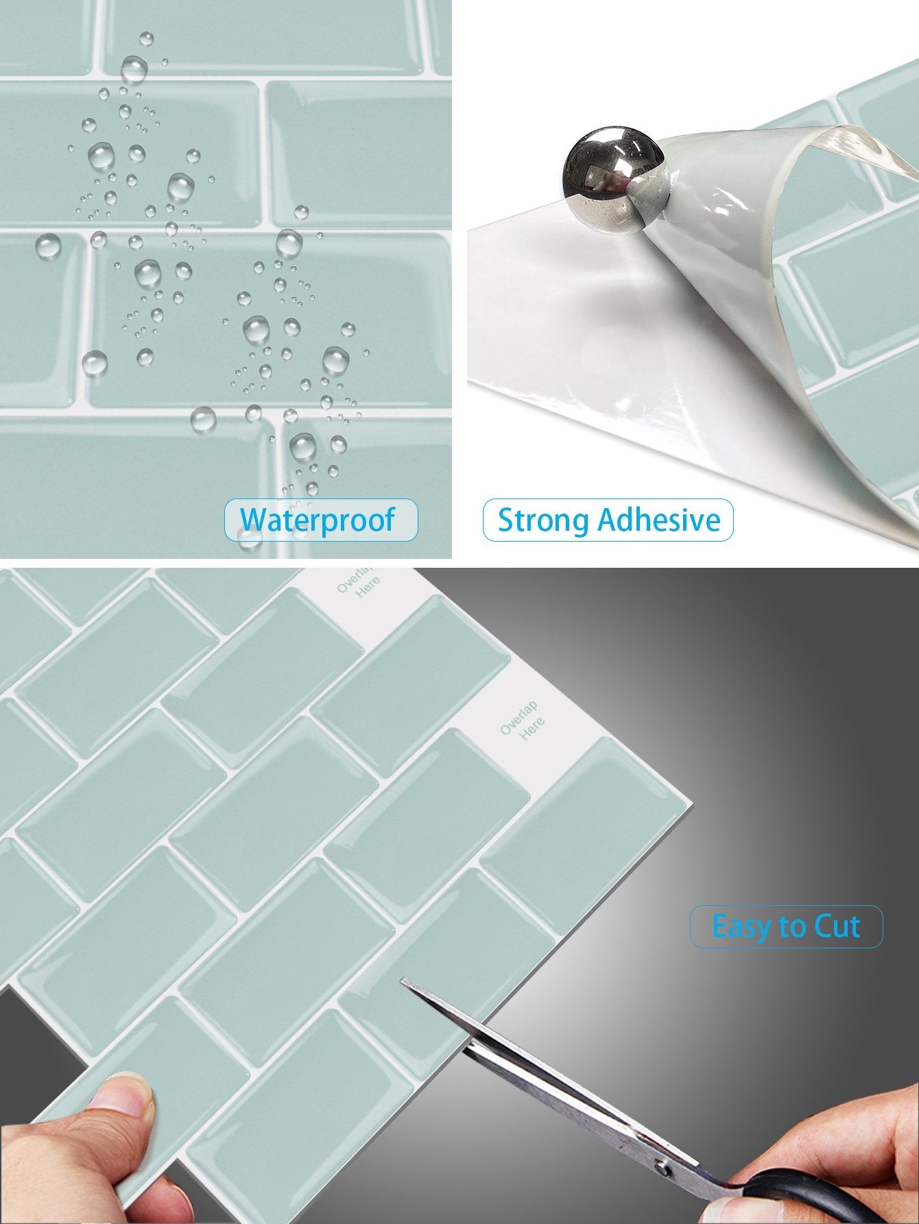 Subway Green Color Vinyl Tiles T80056 by Vivid Tiles | Souqify