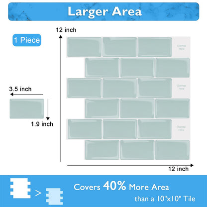 Subway Green Color Vinyl Tiles T80056 by Vivid Tiles | Souqify