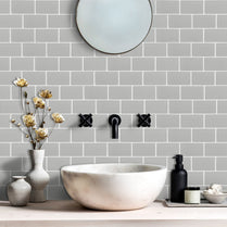 Subway Grey Color Vinyl Tiles T80055 by Vivid Tiles | Souqify