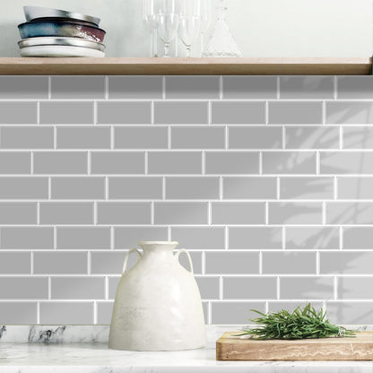 Subway Grey Color Vinyl Tiles T80750 by Vivid Tiles | Souqify