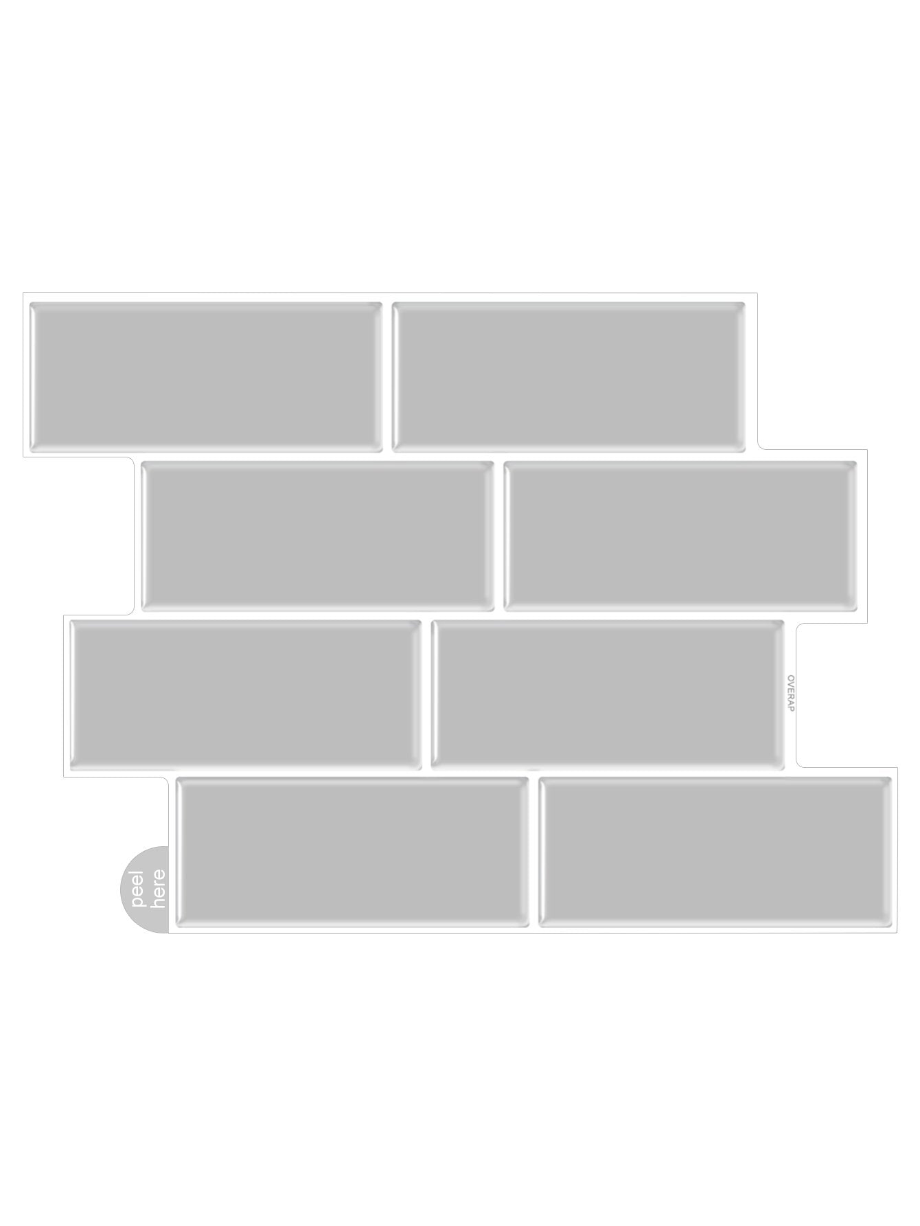 Subway Grey Color Vinyl Tiles T80750 by Vivid Tiles | Souqify