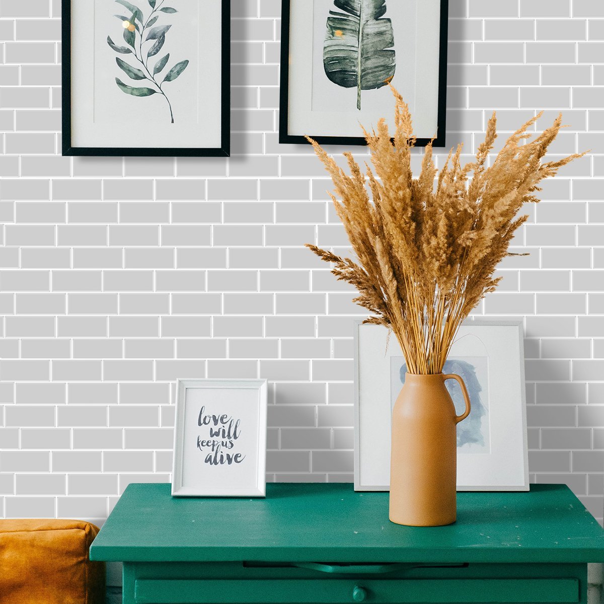 Subway Grey Color Vinyl Tiles T80750 by Vivid Tiles | Souqify