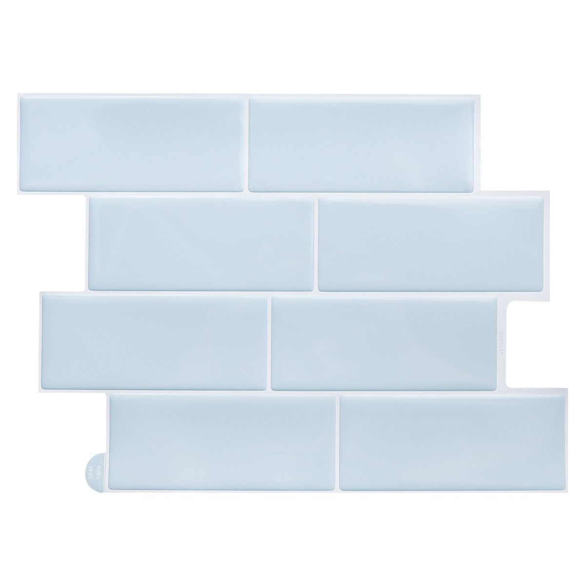 Subway Light Blue Color Vinyl Tiles T80752 by Vivid Tiles | Souqify