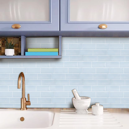 Subway Light Blue Color Vinyl Tiles T80752 by Vivid Tiles | Souqify