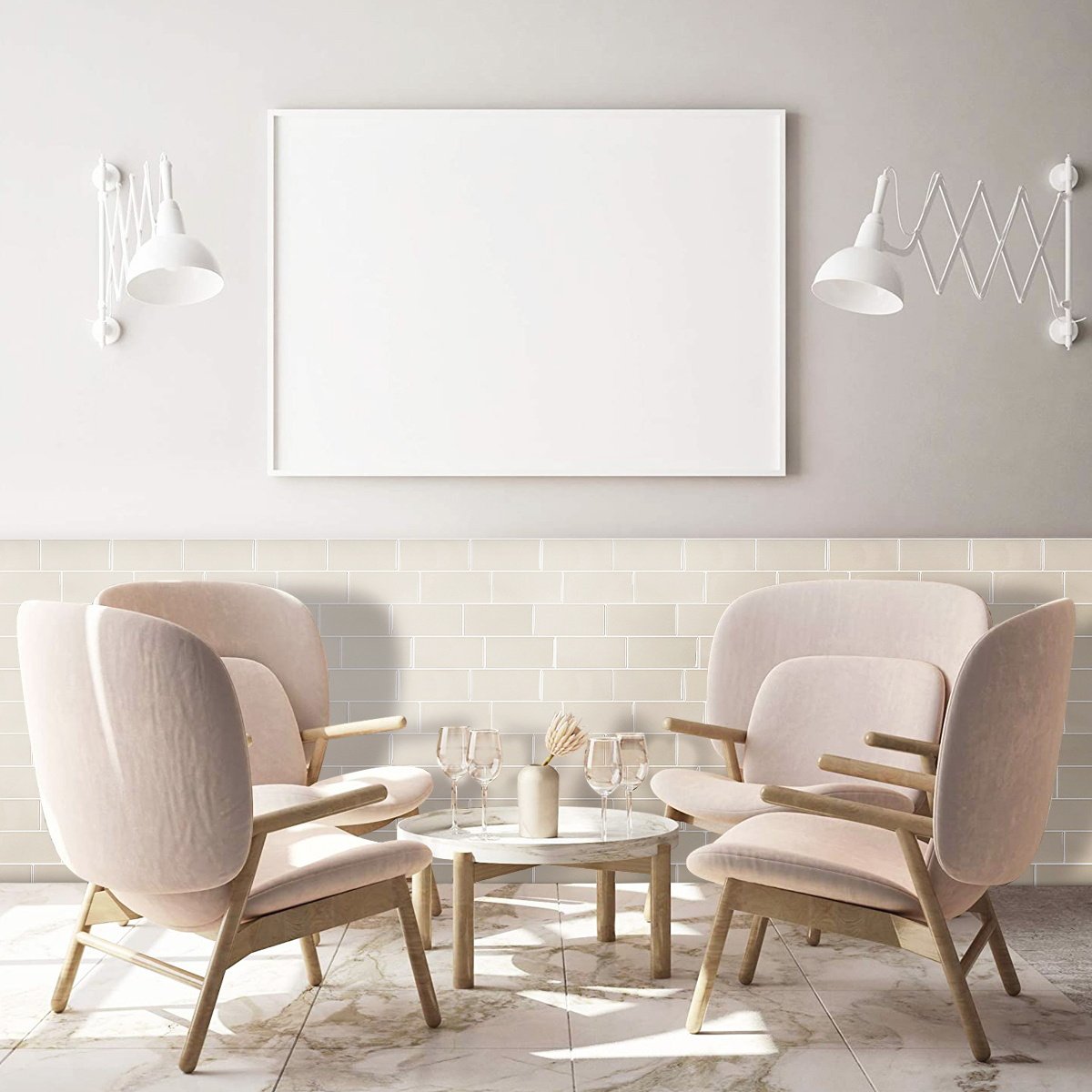Subway Light Brown Color Vinyl Tiles T80762 by Vivid Tiles | Souqify