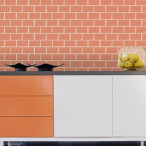 Subway Orange Color Vinyl Tiles T80002 by Vivid Tiles | Souqify