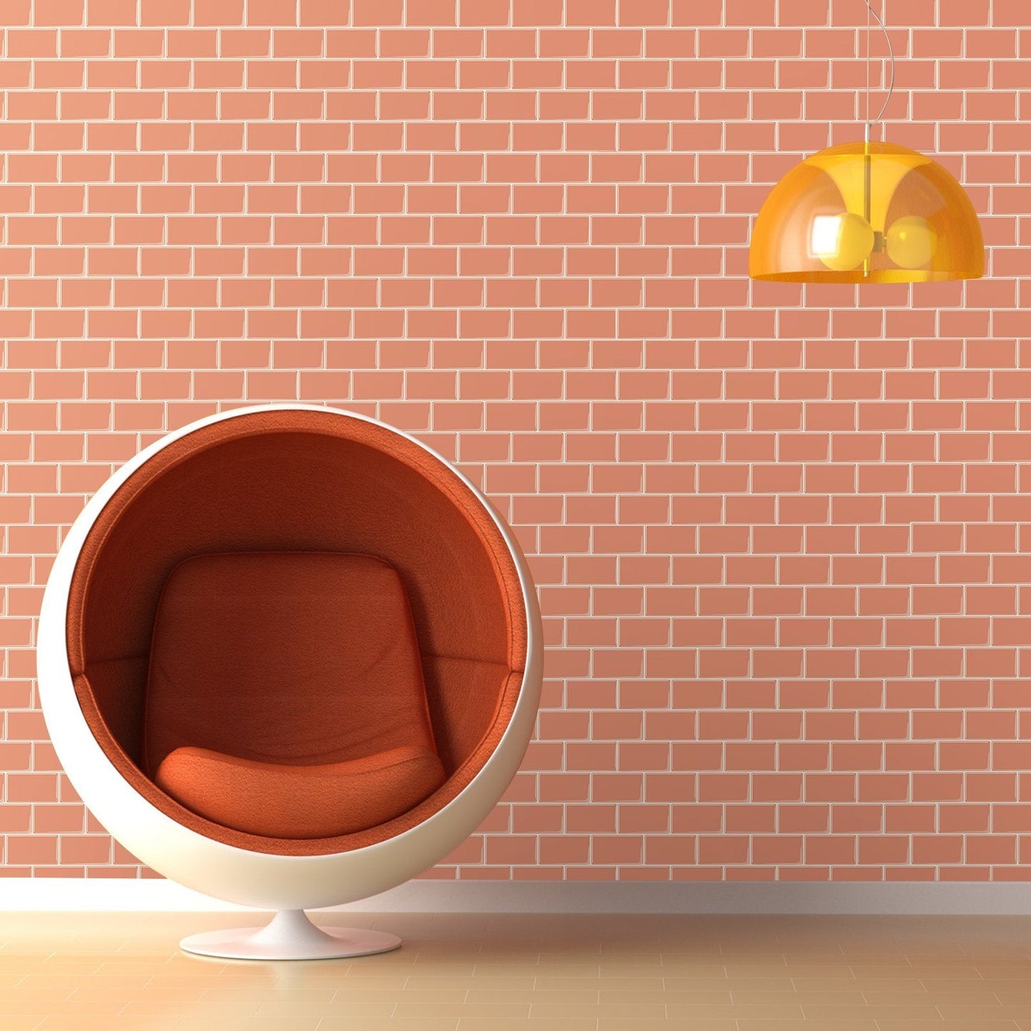Subway Orange Color Vinyl Tiles T80002 by Vivid Tiles | Souqify