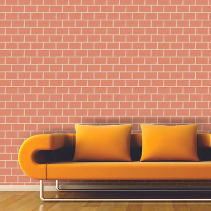Subway Orange Color Vinyl Tiles T80002 by Vivid Tiles | Souqify