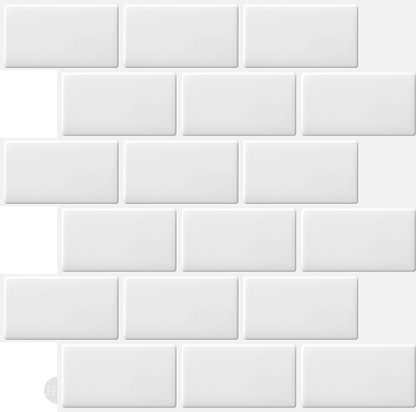 Subway Pure White Color Vinyl Tiles T80057 by Vivid Tiles | Souqify