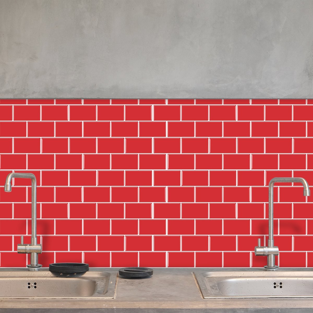 Subway Red Color Vinyl Tiles T80017 by Vivid Tiles | Souqify