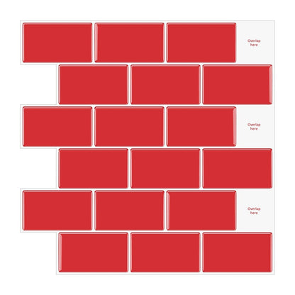 Subway Red Color Vinyl Tiles T80017 by Vivid Tiles | Souqify