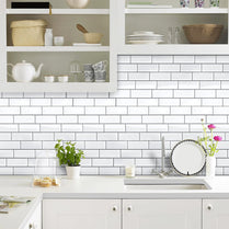 Subway White Color Vinyl Tiles MT1061 by Vivid Tiles | Souqify