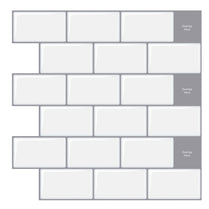 Subway White Color Vinyl Tiles T80053 by Vivid Tiles | Souqify