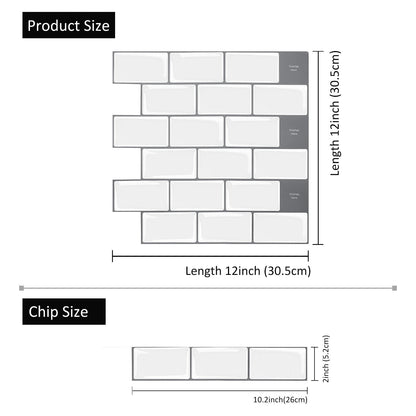 Subway White Color Vinyl Tiles T80053 by Vivid Tiles | Souqify
