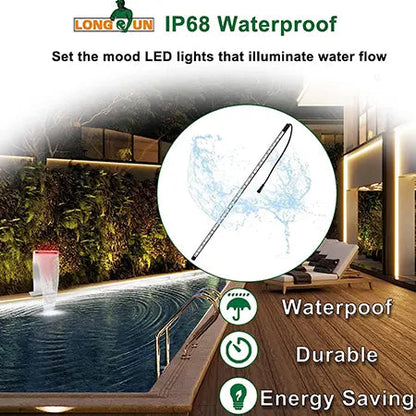 Swimming pool waterfall lights | Illuminate your pool by Aquatic Pools & Fountains LLC | Souqify