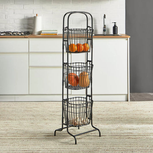 Applique 3-Tier Kitchen Basket