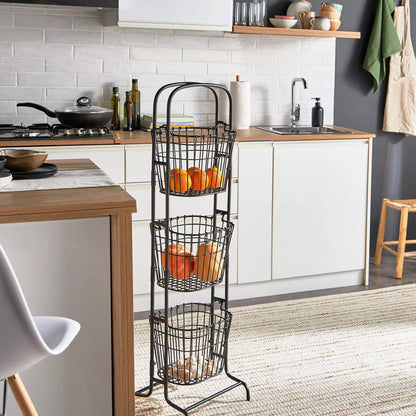 Applique 3-Tier Kitchen Basket