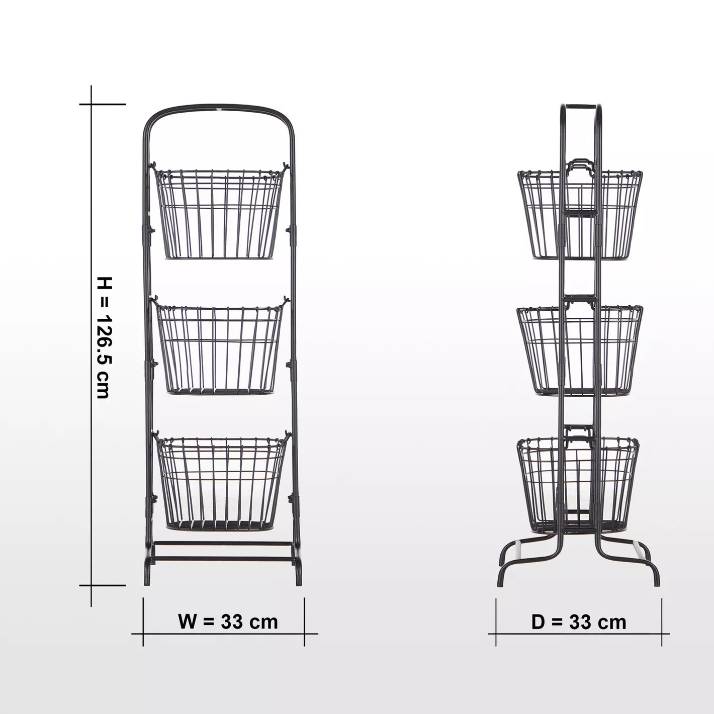 Applique 3-Tier Kitchen Basket