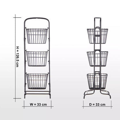 Applique 3-Tier Kitchen Basket