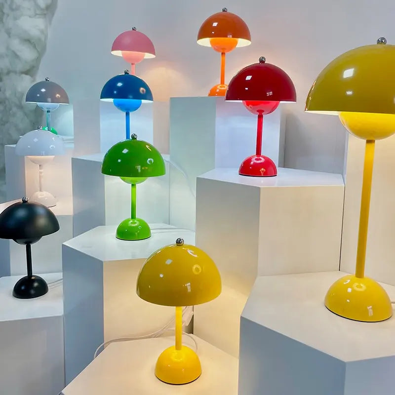 Table Lamp Nordic Simple Creative LED Study Desk Lamps Bud Decor Night Lamps Macaron Mushroom Light Metal Bedroom Bedside Home by Zhongsan | Souqify