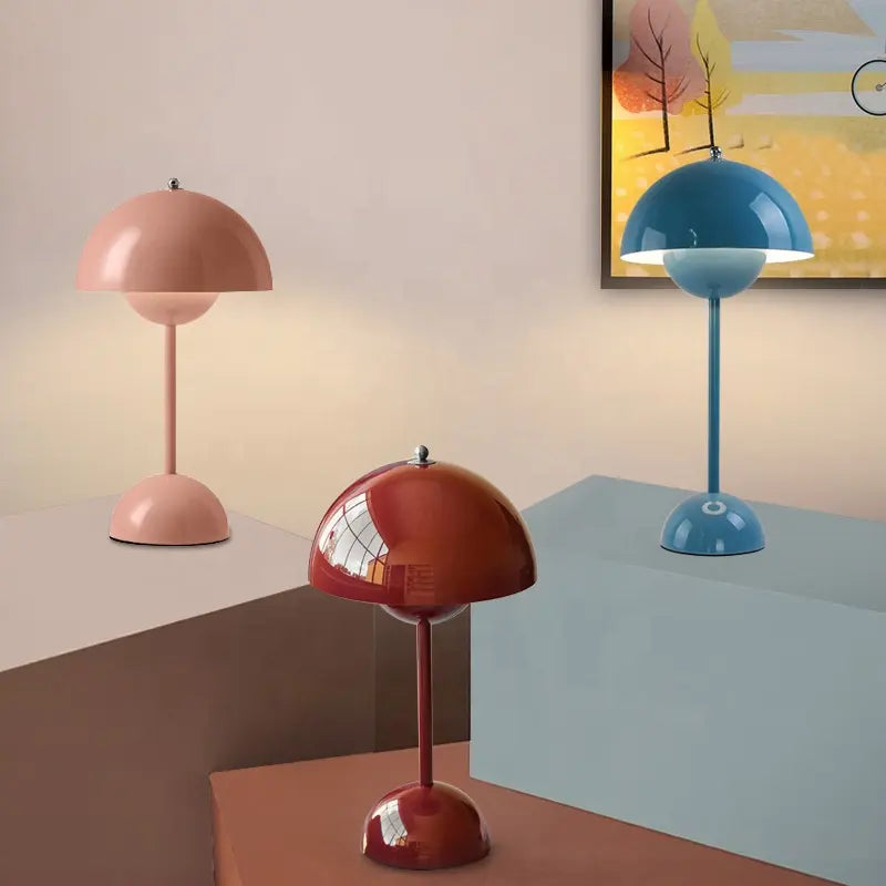Table Lamp Nordic Simple Creative LED Study Desk Lamps Bud Decor Night Lamps Macaron Mushroom Light Metal Bedroom Bedside Home by Zhongsan | Souqify