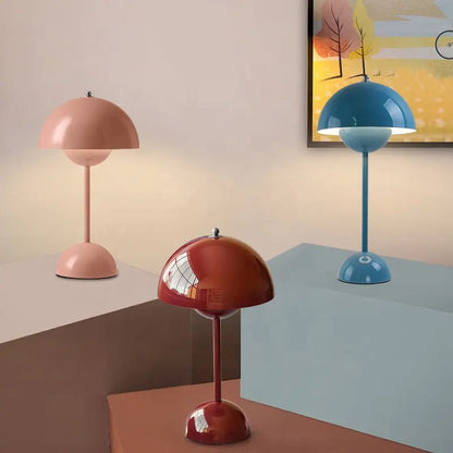 Table Lamp Nordic Simple Creative LED Study Desk Lamps Bud Decor Night Lamps Macaron Mushroom Light Metal Bedroom Bedside Home by Zhongsan | Souqify