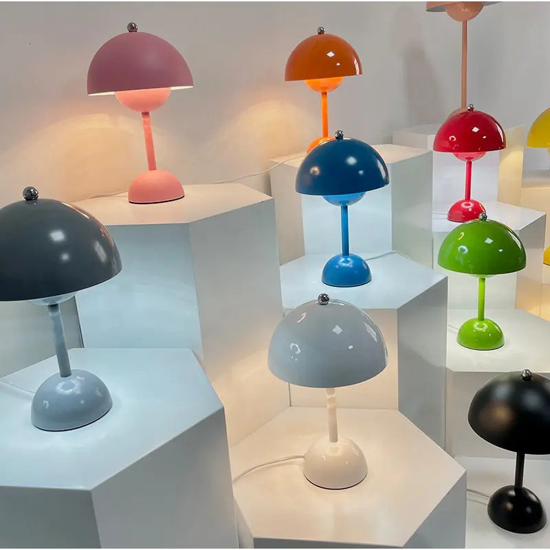 Table Lamp Nordic Simple Creative LED Study Desk Lamps Bud Decor Night Lamps Macaron Mushroom Light Metal Bedroom Bedside Home by Zhongsan | Souqify