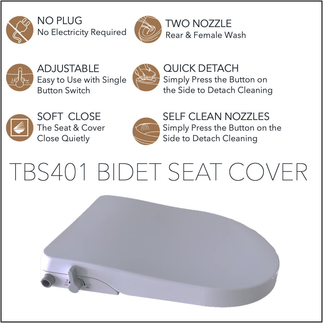 TBS401 - Bidet Seat Cover - D Shape by TUSCANI | Souqify